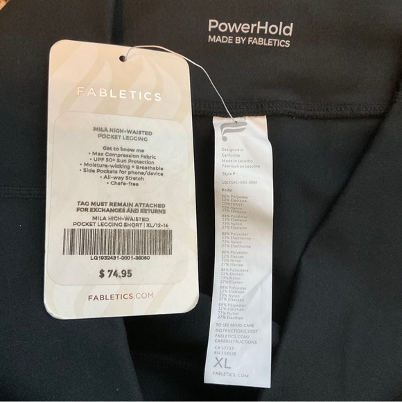 Fabletics NWT RARE Mila High-Waisted Pocket Legging PowerHold Short 3/4 XL 12-14 - Picture 6 of 12